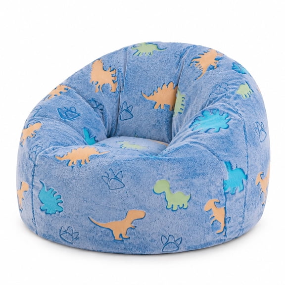 3-in-1 Dinosaur Bean Bag Chair and Bed with Shredded Foam Filler and Washable Cover