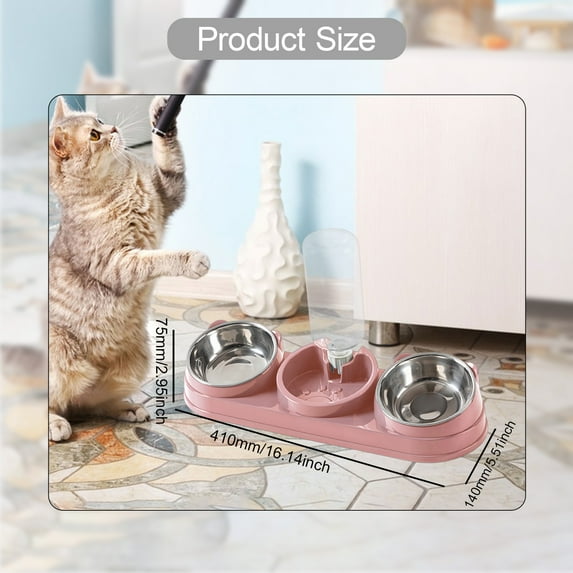 3 in 1 Dog Cat Bowls Water and Food Bowl Set Raised Cat Dishes for Hamster Small Dogs Kitten Pet Feeding Supplies
