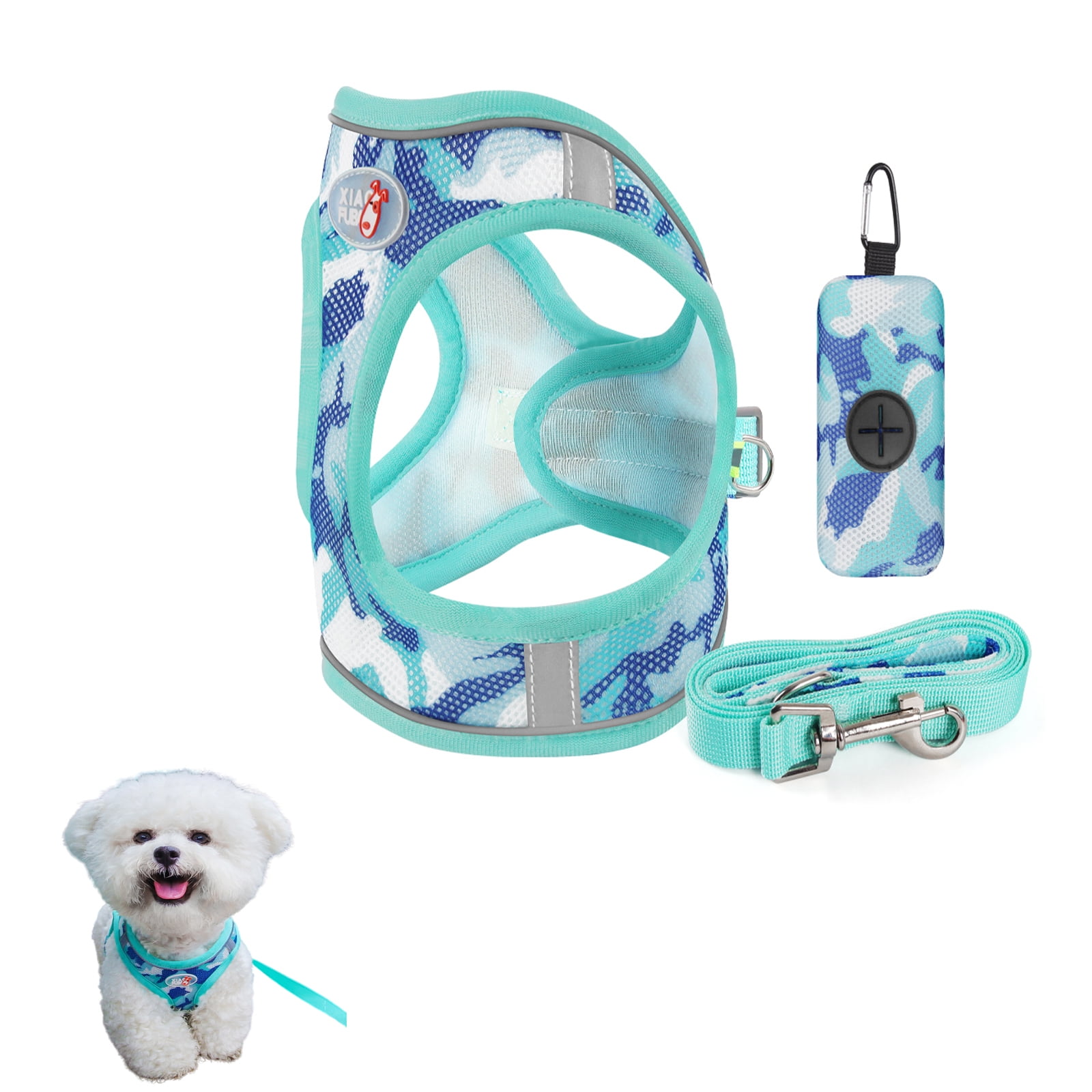 Harness With Poop Bag Holder SinSky Tweed Dog Harness Leash Collar