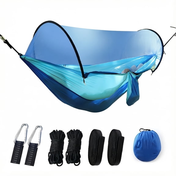 3-in-1 Double Camping Hammock with Mosquito Net & Sunshade