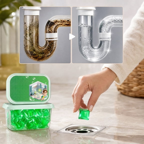 3 in 1 Drain Deodorizer Beads 30 PC Laundry Scent Booster Pipe Unclogging Odor Eliminator Beads for Home