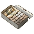 thumbnail image 1 of 3-in-1 Drawer Divider Storage Box with Lid,17 Compartment Removable Divided Plastic Storage Bin with Lid, Storage Organizer for Scarves Ties Bras, Clear Dresser Drawer Organizers, 1 of 8