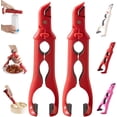 thumbnail image 1 of 3-in-1 Dual Head Hot Plate Grippers, Kitchen Anti-Scald Bowl Clip Hot Plate Gripper, Heat-Resistant Silicone Kitchen Tongs with Lock & Bottle Opener – Ideal for Microwave Cooking (Red 2PCS), 1 of 7