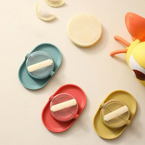 3-in-1 Dumpling Maker with Filling Spoon and Press, All-in-One Kitchen Tool for Wrappers and Filling, Easy Use for Home Cooks and Food Enthusiasts(Red)