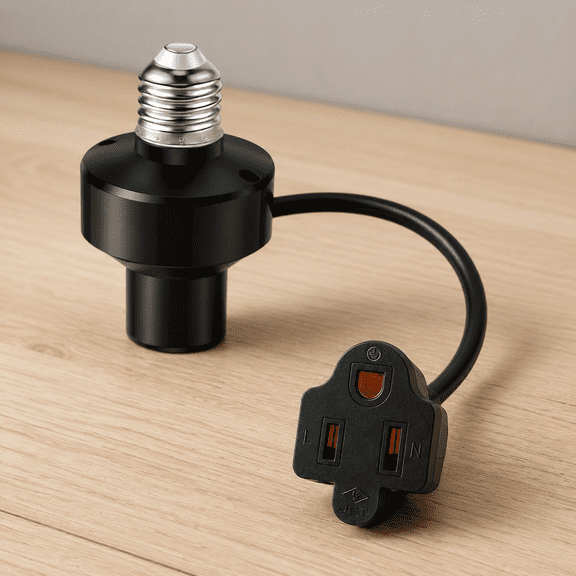 3-in-1 E26 Light Socket Outlet Adapter, Light Socket to Plug, 1 Count