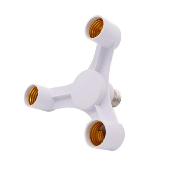 3-in-1 E27 Bulb Socket Splitter Adapter, Extended Holder for LED/CFL Bulbs, Heat-Resistant, Easy Install
