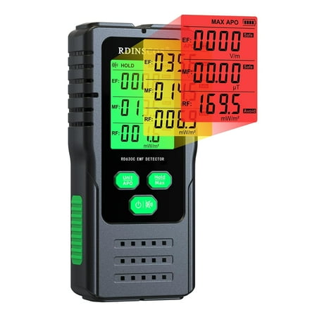 3-in-1 EMF Detector Electromagnetic Radiation Meter for Magnetic Electric Microwave Fields