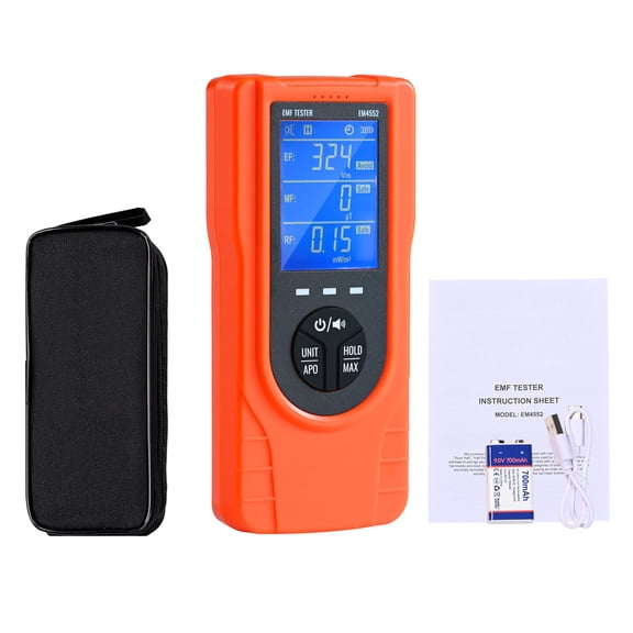 , 3-in-1 EMF Meter, 5Hz - 3.5GHz, Handheld Rechargeable Electromagnetic Field Radiation Detector, Digital LCD EMF Tester for EF MF RF Home Inspections Outdoor Ghost Hunting Paranormal Equipment,