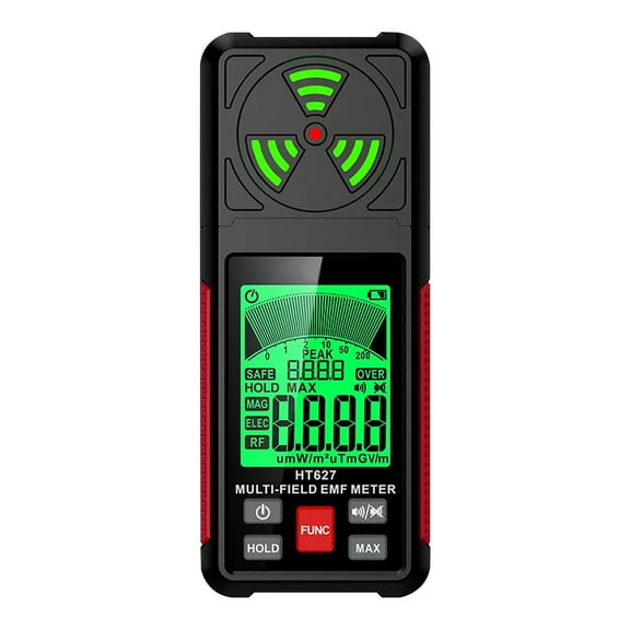 3-in-1 EMF Meter HT627 for Home and Office - Portable Electromagnetic Field Radiation Detector with RF, EF, and Magnetic Field Measurement