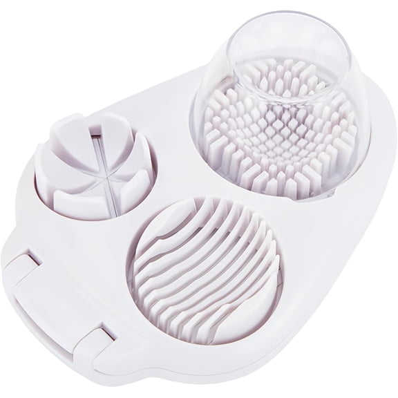 3-in-1 Egg Dicer for Hard Boiled Eggs, Egg Cutter with Slicing, Dicing, Striping Functions, Includes Built-In Storage Box for Kitchen Organization, Easy to Clean and Use