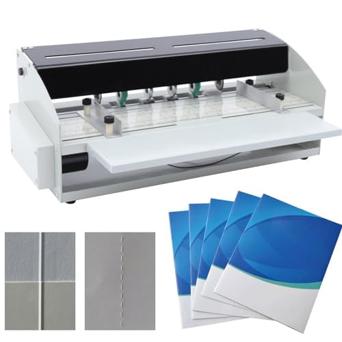 3-in-1 Electric Creasing Machine 460mm 18inch Electric Paper Creaser Scorer Perforator Cutter Paper Folding Machine for Tickets Documents Cards Photos Invitations, 110V$$Office