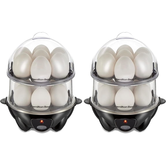 3-in-1 Electric Egg Cooker for Hard Boiled Eggs Poacher Omelet Maker and Vegetable Steamer Holds 14 Black Pack of 2 Bestseling