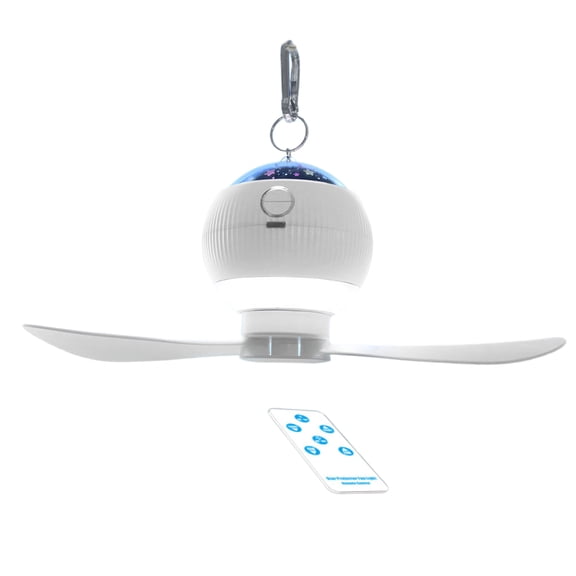 3 in 1 Electric Fan 3600mAh TypeC Recharge Air Cooling Fan Outdoor Camping Ceiling Led Light and Projection Lamp