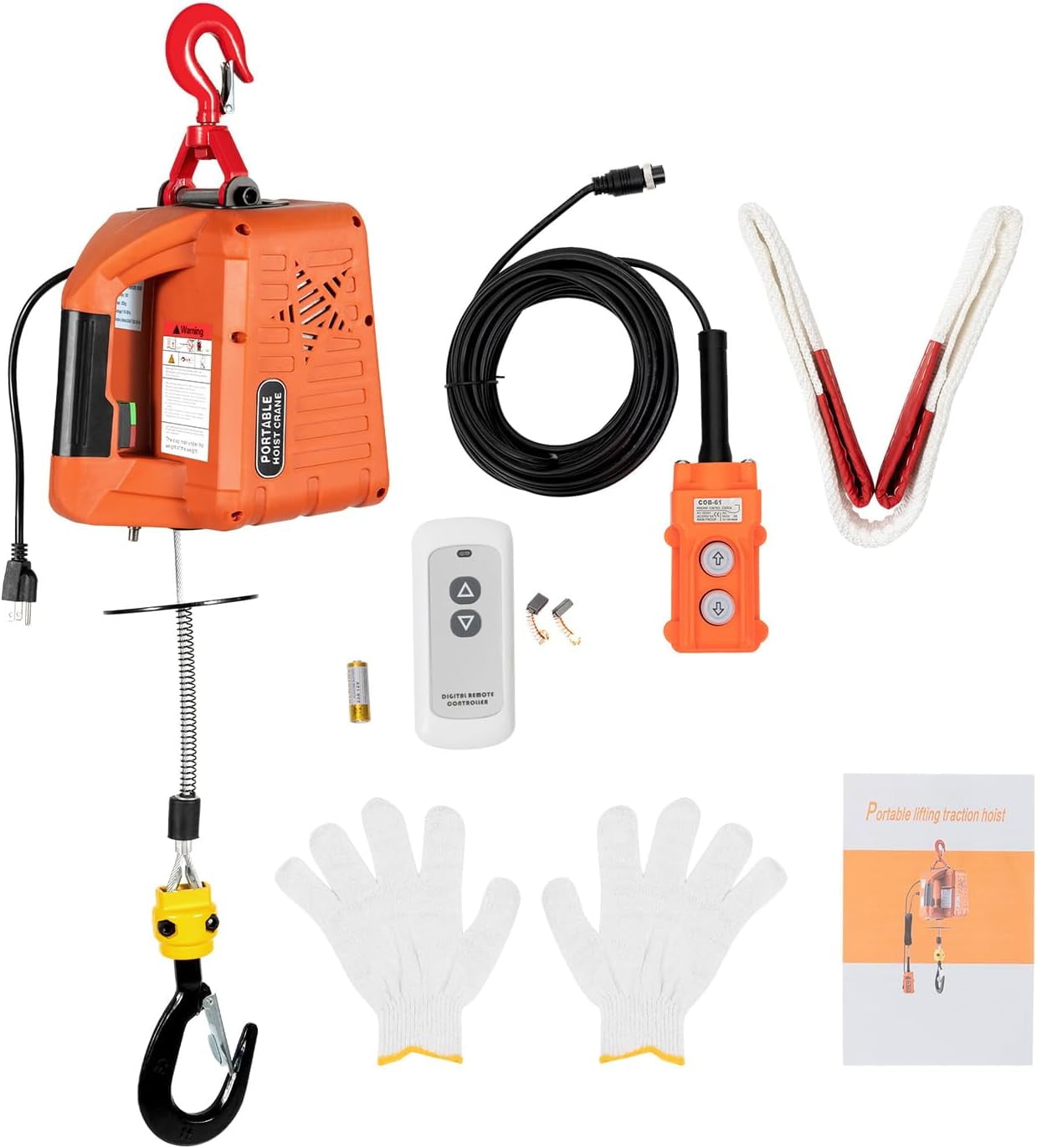 3in1 Electric Hoist Winch, 1100lbs/500kg Portable Electric Winch