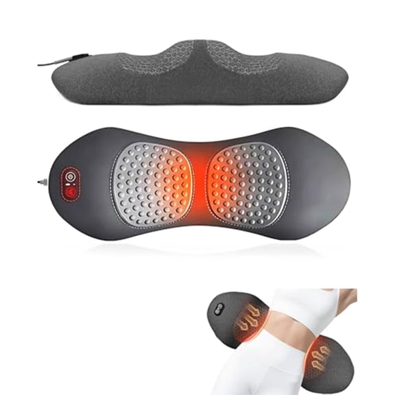 3 in 1 Electric Lumbar Massager Support Pillow | Back Massager with Heat, Vibration & Airbag Traction for Lower Back Pain Relief & Spine Support
