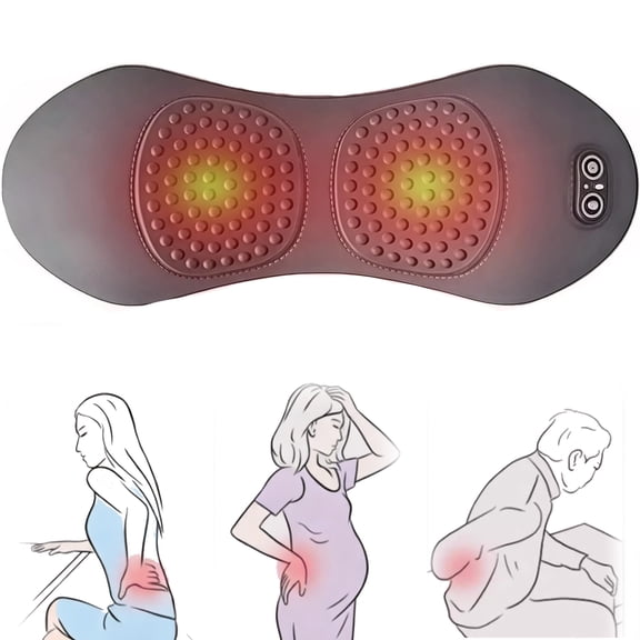 3-in-1 Electric Lumbar Support Pillow with Heat & Vibration, 2026 Upgraded Back Massager for Lower Back Pain Relief, Rechargeable Traction for Sciatica and Spine Support