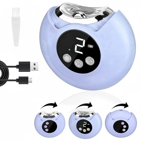 NJWY 3-in-1 Electric Nail Clipper USB Charging, Universal for Baby, Kids & Adults, 360 Rotatable Automatic Nail Trimmer, Purple