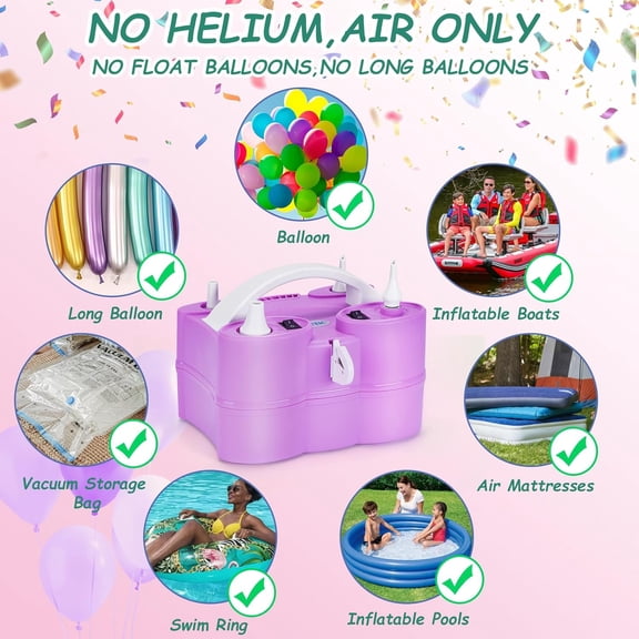 3-in-1 Electric Pump for Balloons and Inflatables with Hose Extension