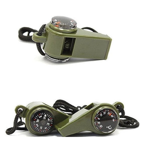 3 in 1 Outdoor Whistle with Compass and Thermometer, Camping Gear Accessory, TIKA