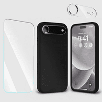 3-in-1 Entronix Bundle designed for iPhone 17 Air, Liquid Silicone Case, Tempered Glass, Camera Lens