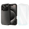 thumbnail image 1 of Entronix 3-in-1 Heavy Duty Case Compatible with iPhone 17 Pro Max and iPhone 18 Pro Max with 2 Screen Protector, Black, 1 of 8