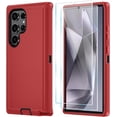 thumbnail image 1 of Entronix 3-in-1 Heavy Duty Case Compatible with Galaxy S25 Ultra with Screen Protector, Red, 1 of 8