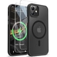 thumbnail image 1 of 3-in-1 Entronix Bundle for iPhone 12/12 Pro, Magnetic Sturdy Matte Case 2 Screen Protector, Black, 1 of 8