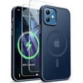 thumbnail image 1 of 3-in-1 Entronix Bundle for iPhone 12/12 Pro, Magnetic Sturdy Matte Case 2 Screen Protector, Navy, 1 of 8