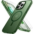 thumbnail image 1 of 3-in-1 Entronix Bundle for iPhone 12 Pro Max, Magnetic Sturdy Matte Case 2 Screen Protector, Green, 1 of 7