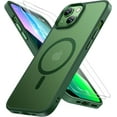thumbnail image 1 of 3-in-1 Entronix Bundle for iPhone 14, Magnetic Sturdy Matte Case 2 Screen Protector, Green, 1 of 7