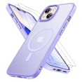 thumbnail image 1 of 3-in-1 Entronix Bundle for iPhone 14 Plus, Magnetic Sturdy Matte Case 2 Screen Protector, Purple, 1 of 7