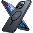 thumbnail image 1 of Entronix 3-in-1 Magnetic Matte Case Compatible with iPhone 14 Pro with Screen Protector, Black, 1 of 8