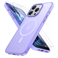 thumbnail image 1 of 3-in-1 Entronix Bundle for iPhone 14 Pro, Magnetic Sturdy Matte Case 2 Screen Protector, Purple, 1 of 7