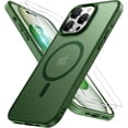 thumbnail image 1 of Entronix 3-in-1 Magnetic Matte Case Compatible with iPhone 15 Pro with Screen Protector, Green, 1 of 8