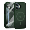 thumbnail image 1 of 3-in-1 Entronix Bundle for iPhone 16 Plus, Magnetic Sturdy Matte Case 2 Screen Protector, Green, 1 of 8