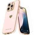 thumbnail image 1 of Entronix 3-in-1 Love Heart Case Compatible with iPhone 16 Pro with Screen Protector, Rose, 1 of 9