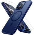thumbnail image 1 of Entronix 3-in-1 Magnetic Matte Case Compatible with iPhone 16 Pro with Screen Protector, Navy Blue, 1 of 9