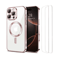 thumbnail image 1 of Entronix 3-in-1 Magnetic Shiny Clear Case Compatible with iPhone 16 Pro Max with Screen Protector, Rose, 1 of 8
