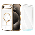 thumbnail image 1 of 3-in-1 Entronix Bundle for iPhone 17 Air, Glossy Magnetic Clear Case 2 Screen Protector, Gold, 1 of 9