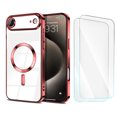 thumbnail image 1 of 3-in-1 Entronix Bundle for iPhone 17 Air, Glossy Magnetic Clear Case 2 Screen Protector, Red, 1 of 9