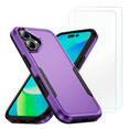 thumbnail image 1 of 3-in-1 Entronix Bundle for iPhone 17. Heavy Duty Phone Case, 1 Screen Protector, Purple, 1 of 6