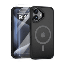 3-in-1 Entronix Bundle for iPhone 17, Magnetic Sturdy Matte Case 2 Screen Protector, Black