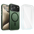thumbnail image 1 of 3-in-1 Entronix Bundle for iPhone 17 Pro, Magnetic Sturdy Matte Case 2 Screen Protector, Green, 1 of 9