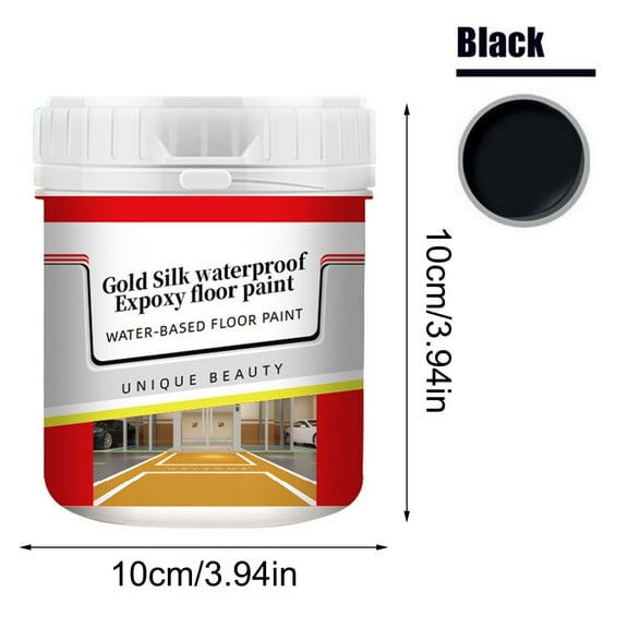 3-in-1 Epoxy Floor Coating - Non-Slip, UV-Resistant Finish for Concrete Garage Floors, Basements & Warehouses – Fast-Drying, Hot Tire Pickup Resistant 16.9oz(Black)