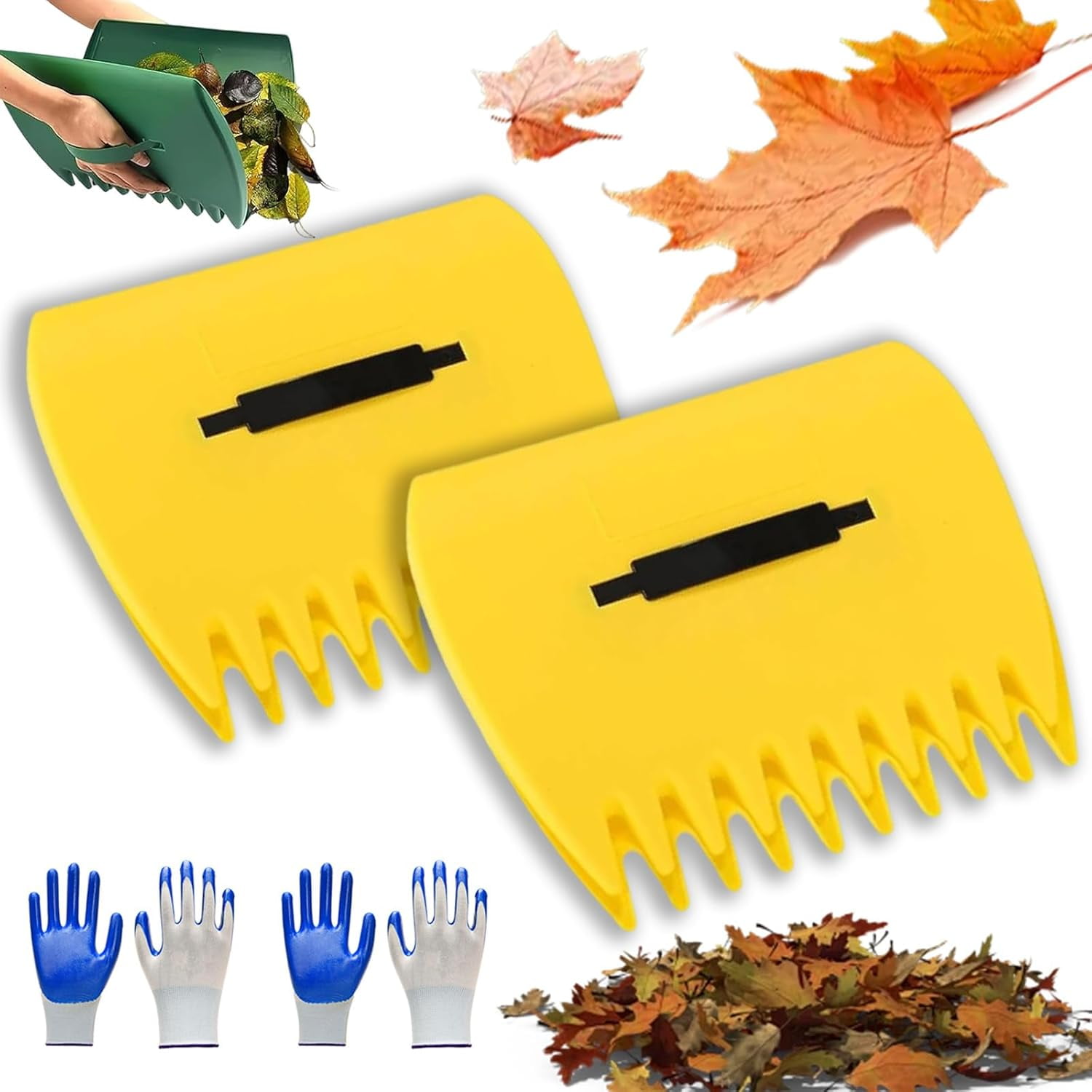 3-in-1 Ergonomic Pickup Rake, Leaf Scoops Rubbish Pick up Tool, Long ...