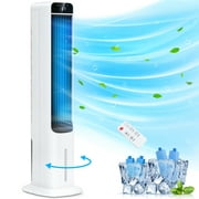 3-in-1 Evaporative Air Cooler LifePlus Portable Tower Cooling Fan Oscillating Swamp Cooler 41.5" White