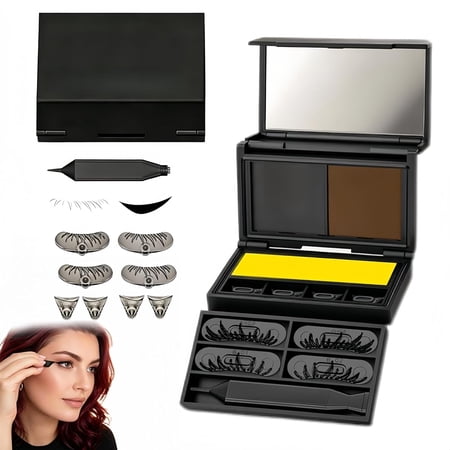 3-in-1 Eyelash & Eyeliner Stamp Kit with Beauty Mark, New Waterproof Box Eyelash Stamp for Natural Bottom Lashes & Wing, Easy Application Quick Eye Tool