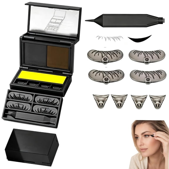 3-in-1 Eyeliner & Lower Lash Stamp Kit, New Waterproof Eyelash Stamp Tool | 3-In-1 Eyeliner And Lower Lash Stamp Kit With Winged Eyeliner Stamp, Beauty Mark Tool, Beginner