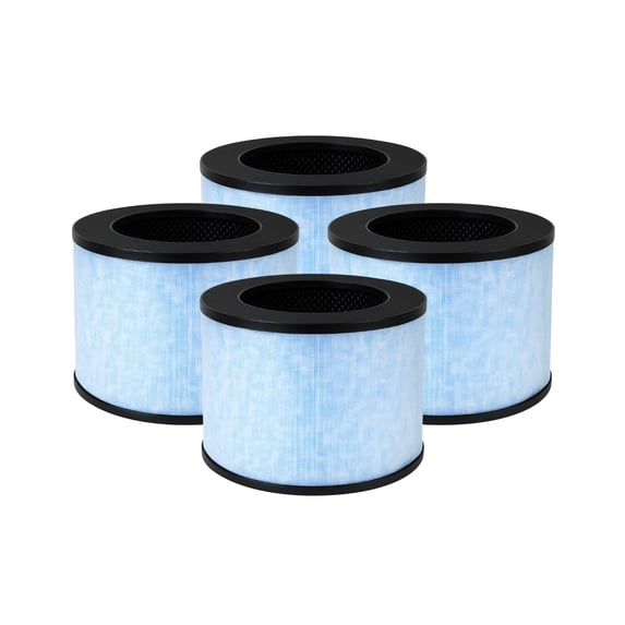 3-in-1 F100 True HEPA Activated Carbon Filter Replacement Compatible with Instant AP100 Air Purifier, 4 Packs