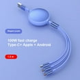 thumbnail image 1 of 3-in-1 Fast Charging 100W Retractable USB to Type-C/Micro Cable Portable 1.2M Charger for iPhone Samsung Google, 1 of 20